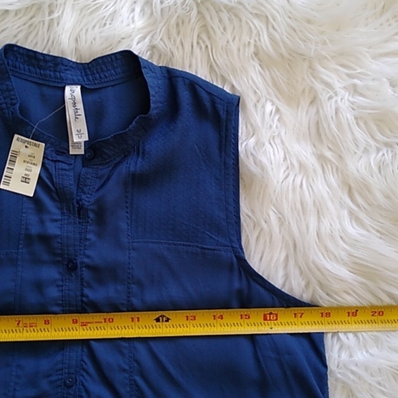 NEW Aeropostale Button Front High-low Sleeveless Blouse Size - M - Picture 12 of 13